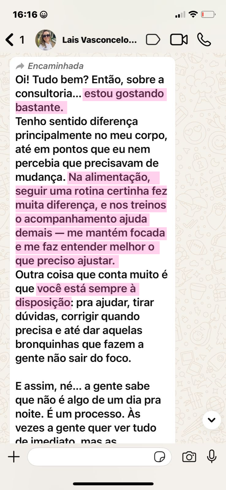 Depoimento de aluna 2