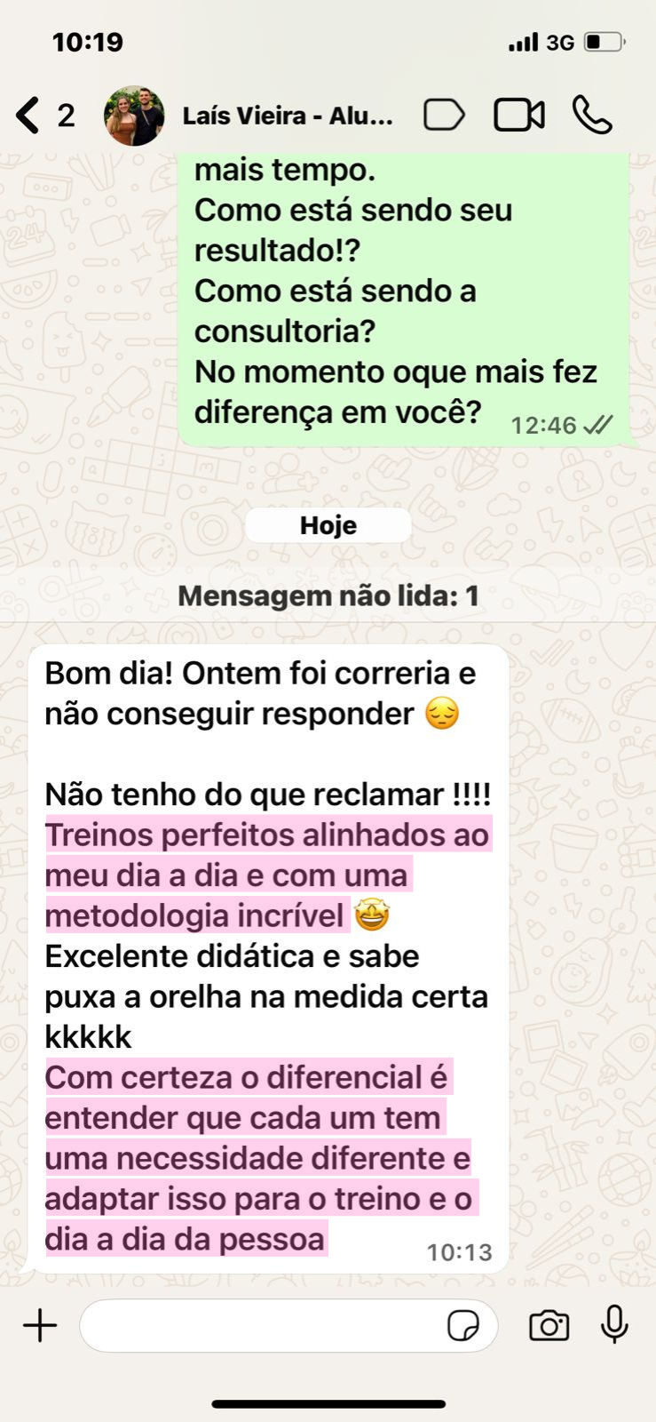 Depoimento de aluna 9